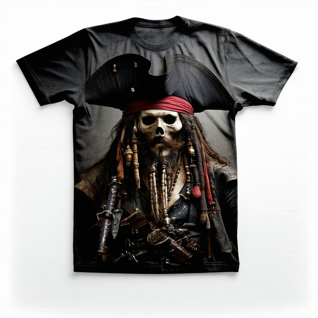 CafePress Blackbeard Jolly Roger Dark T Shirt Graphic Shirt