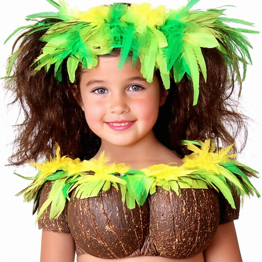 Forum Novelties girls Hawaiian Hula Dancer Coconut Bra Party Supplies, Brown, One Size US