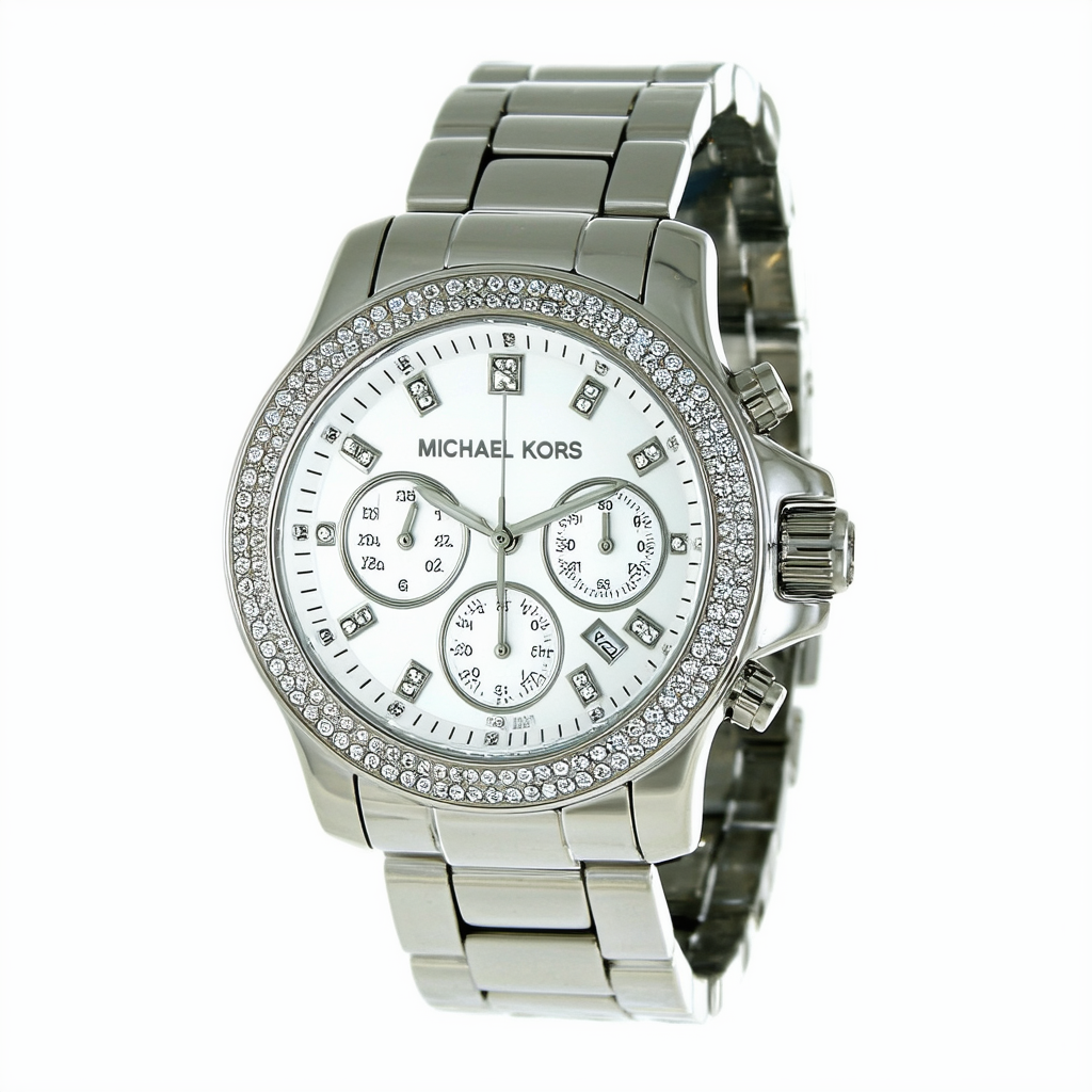 Michael Kors Stainless Steel Crystal Chronograph Ladies Watch MK5350