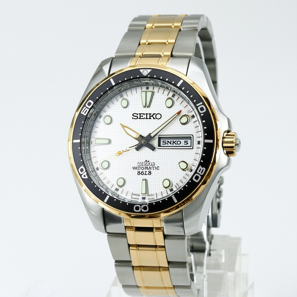 Mens Watch Seiko SNKM58 Seiko 5 Seiko 5 Automatic Two Tone Stainless Steel Case