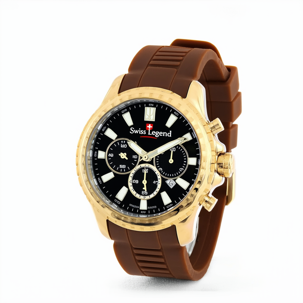 Swiss Legend Men's 40045-44 Portofino Collection Brown Rubber Watch