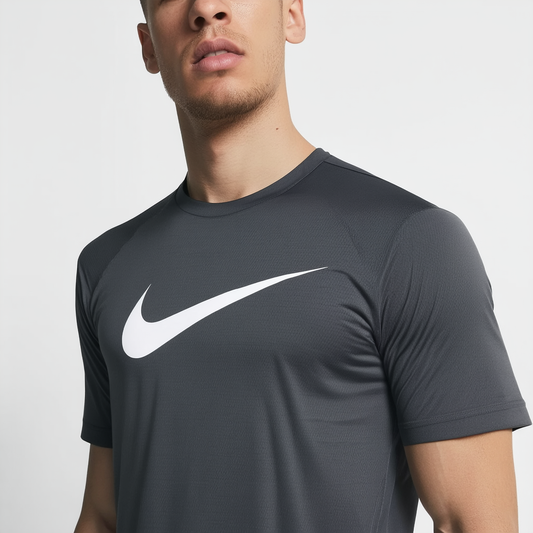 Nike Men's Dri-Fit Sportswear Logo Short Sleeve T Shirt (X-Large, Anthracite/White)