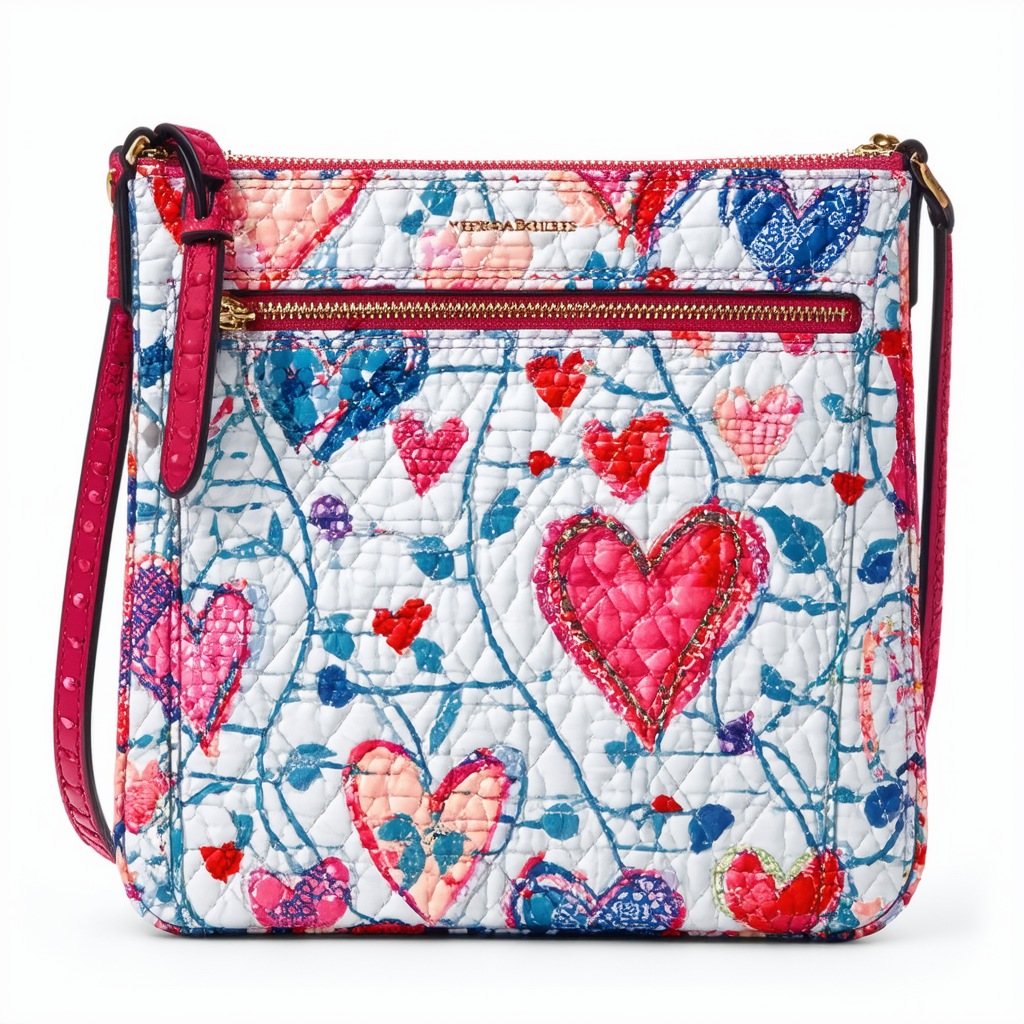 Vera Bradley Iconic RFID All-In-One Crossbody Stitched Heart Vines One Size