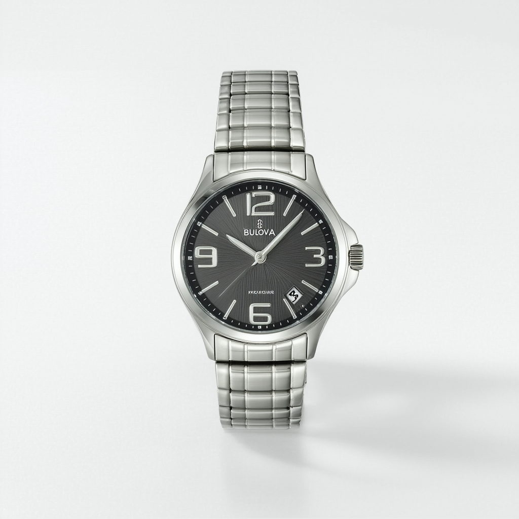 Bulova Men's 98D110 Automatic Mechanical Charcoal Grey Dial Bracelet Watch