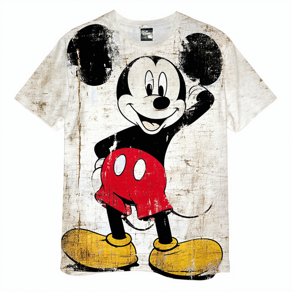 Disney Men's Full Size Mickey Mouse Distressed Look T-Shirt