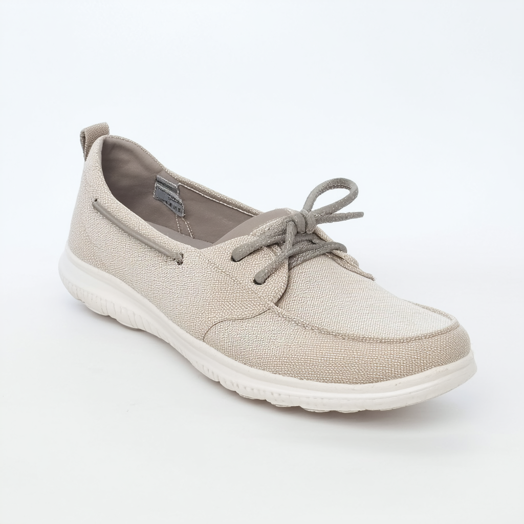 Skechers Women's Go Walk Lite Linen E-z Fit Boat Shoe