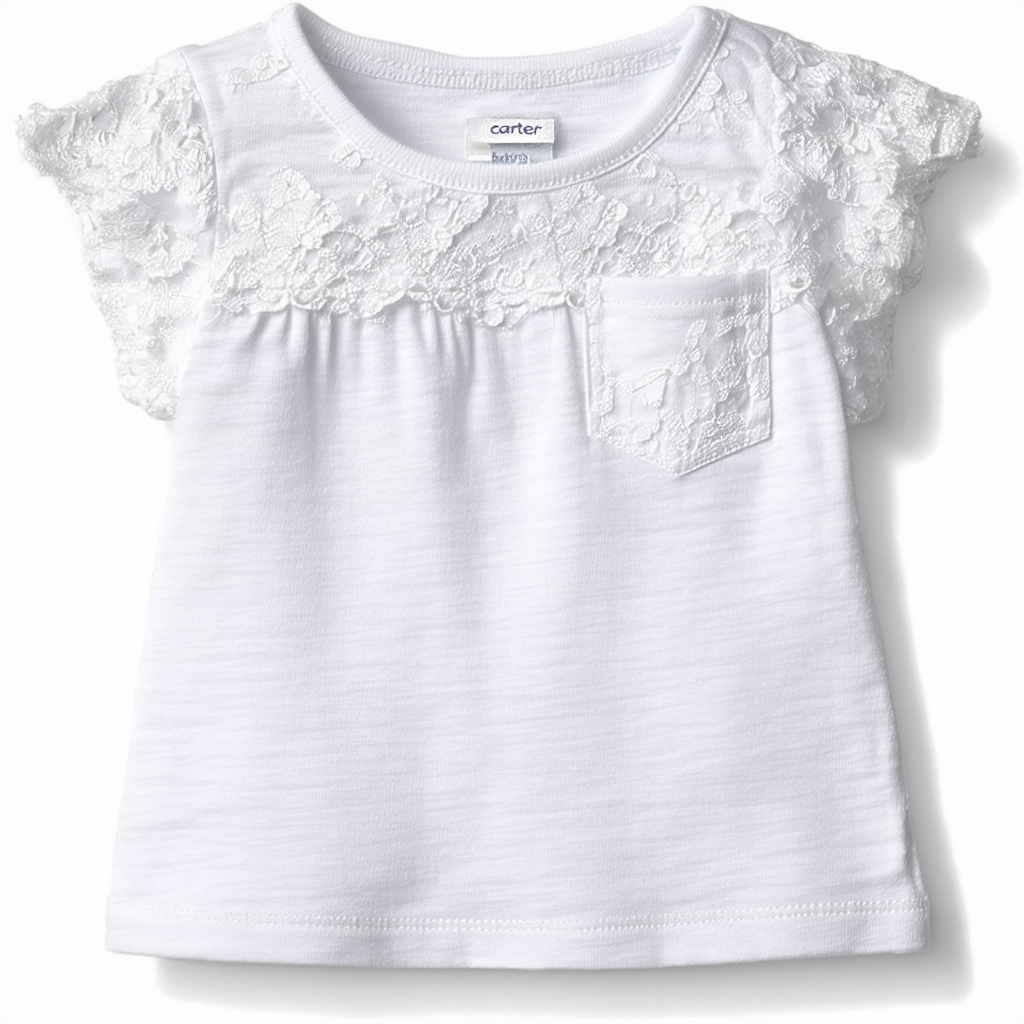 Carter's Baby Girls' Lace Pocket Tee (Baby)