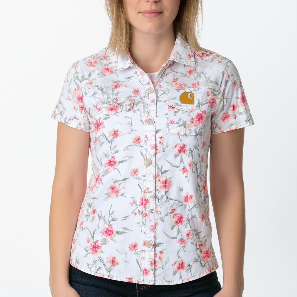Carhartt Women's 105741 Women's Relaxed Fit Lightweight Short-Sleeve Floral C G