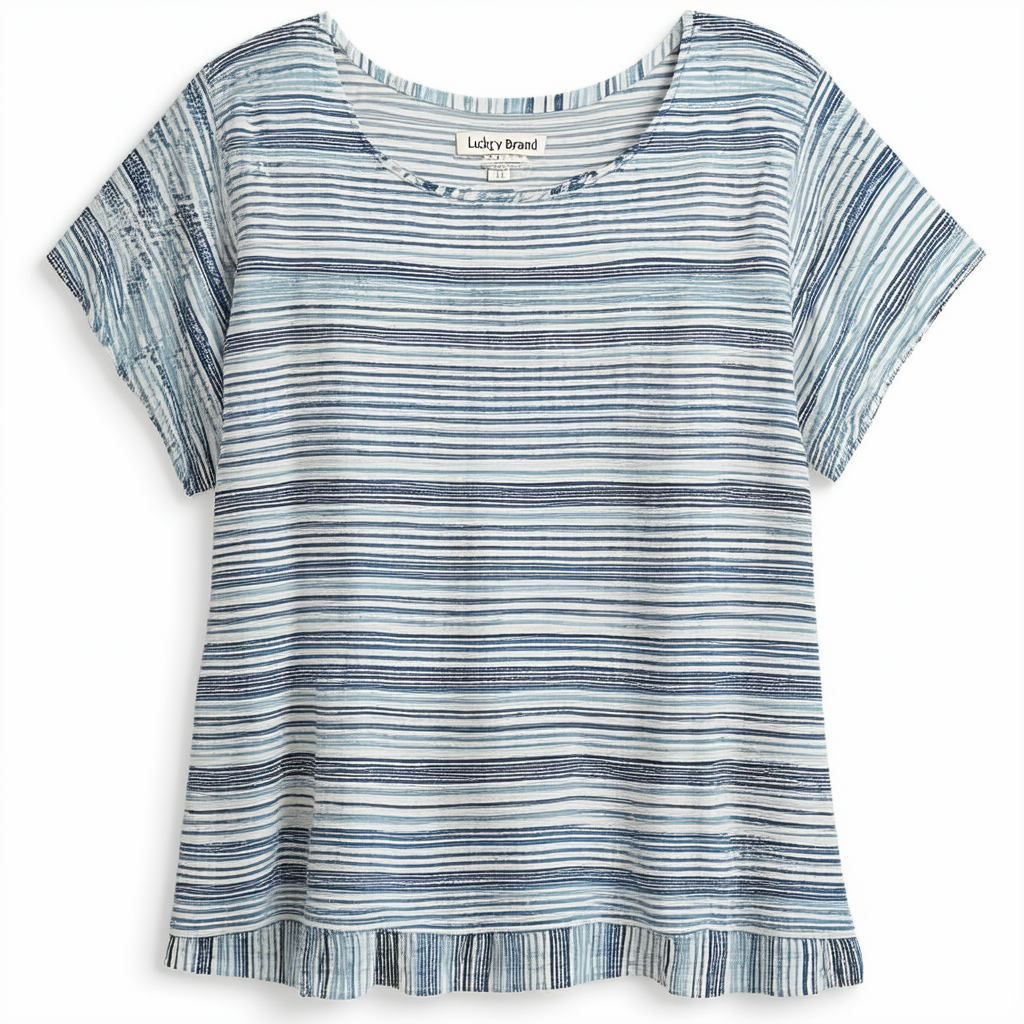 Lucky Brand Women's Plus Size Novelty Striped Top