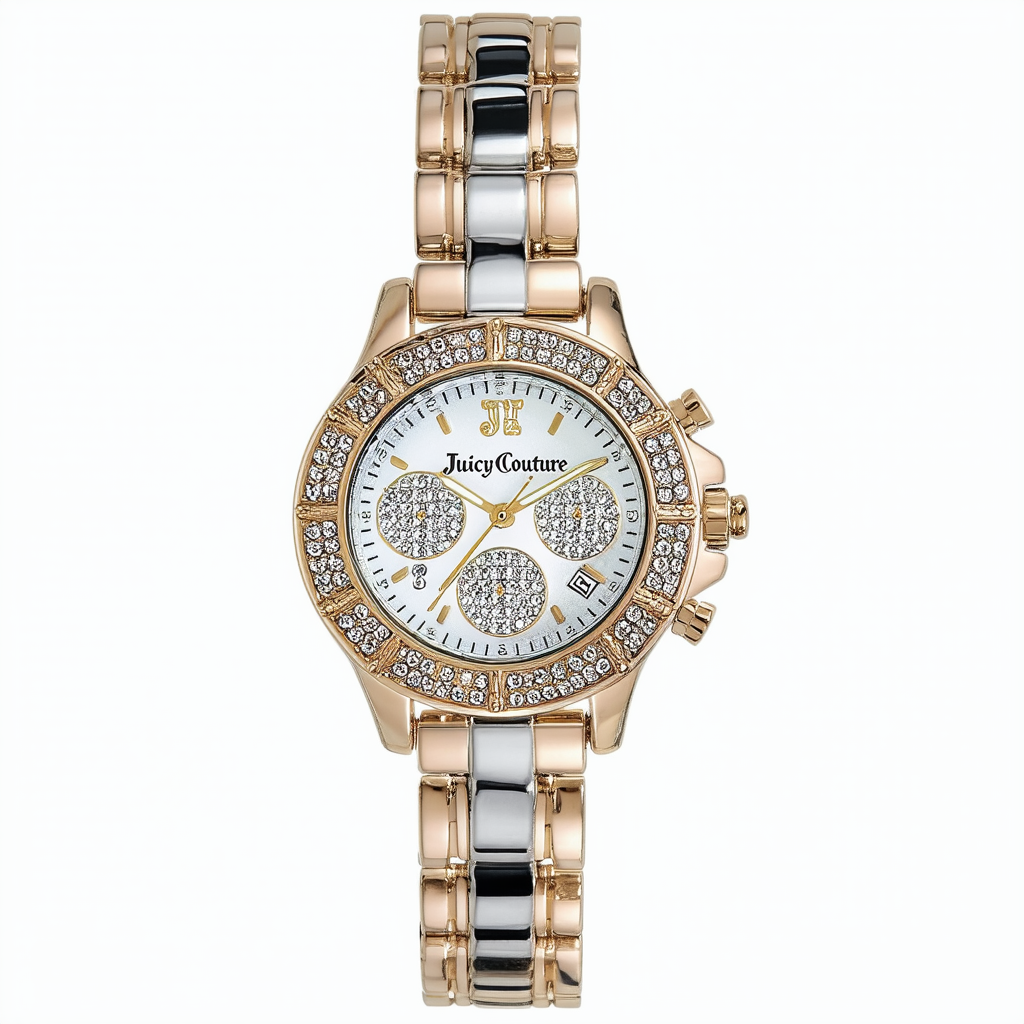 Juicy Couture Black Label Women's Genuine Crystal Accented Two-Tone Bracelet Watch