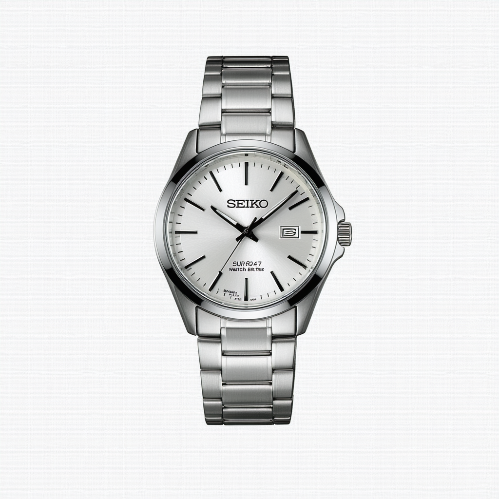 Seiko Men's SUR047 Stainless Steel Bracelet Watch with Silver-Tone Dial