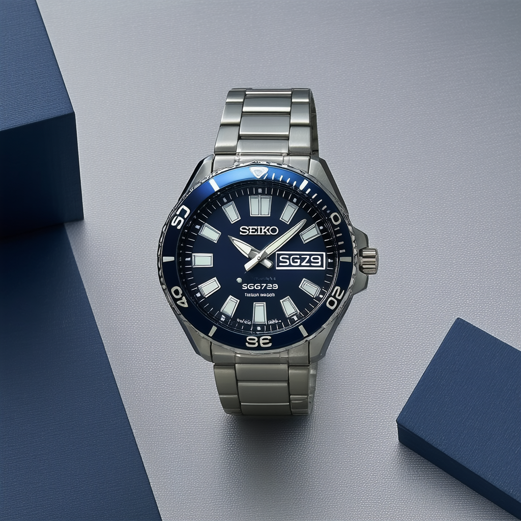 Seiko SGG729 Men's Watch Titanium Quartz Dark Blue Dial