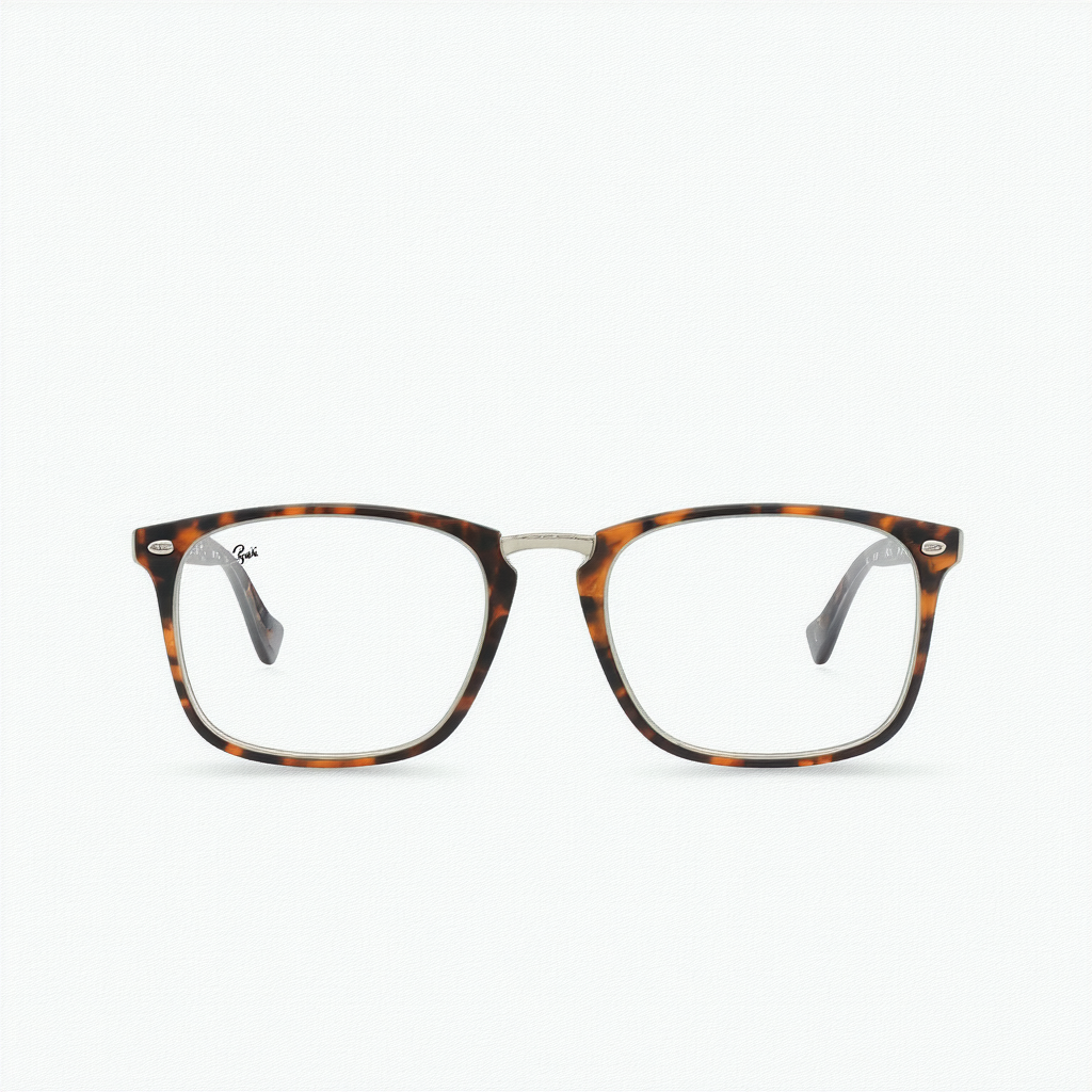 Ray-Ban RX5387 Square Prescription Eyeglass Frames, Havana/Demo Lens, 54 mm