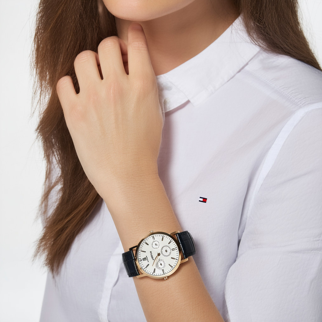 Tommy Hilfiger Women's 'Harper' Black Leather Watch - 1781263