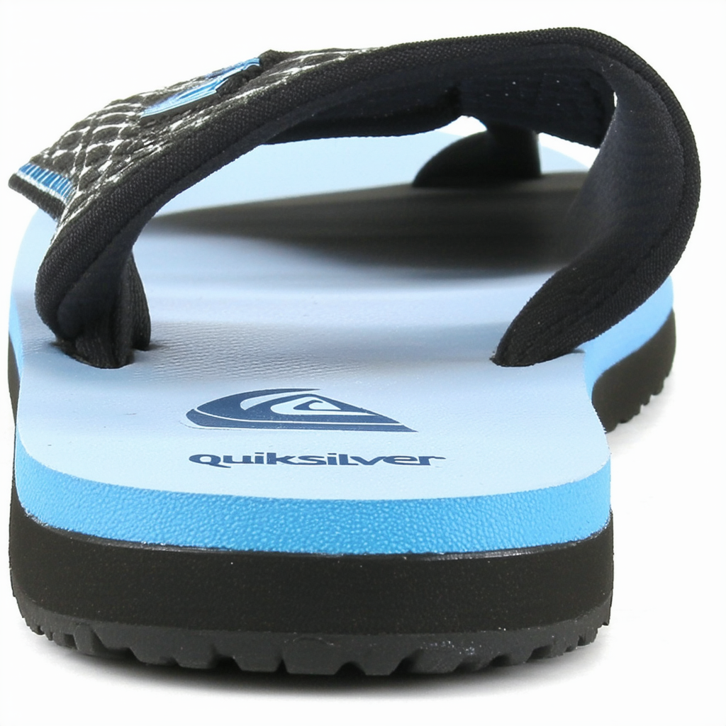 Quiksilver Boy's Molokai Layback Youth Sandal, Black/Blue/Blue, 3(34) M US Big Kid
