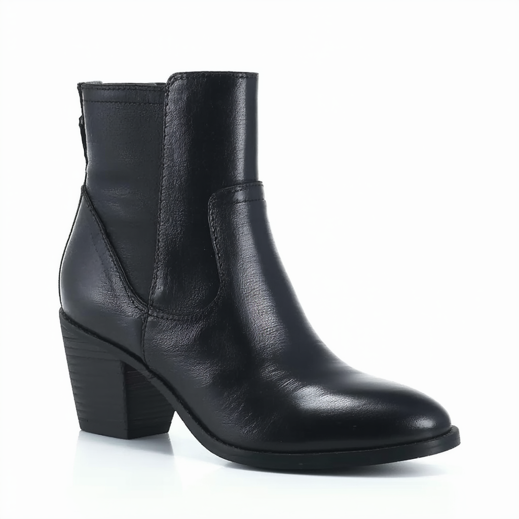 Steve Madden Women's Nonstp Bootie,Black Leather,9.5 M US