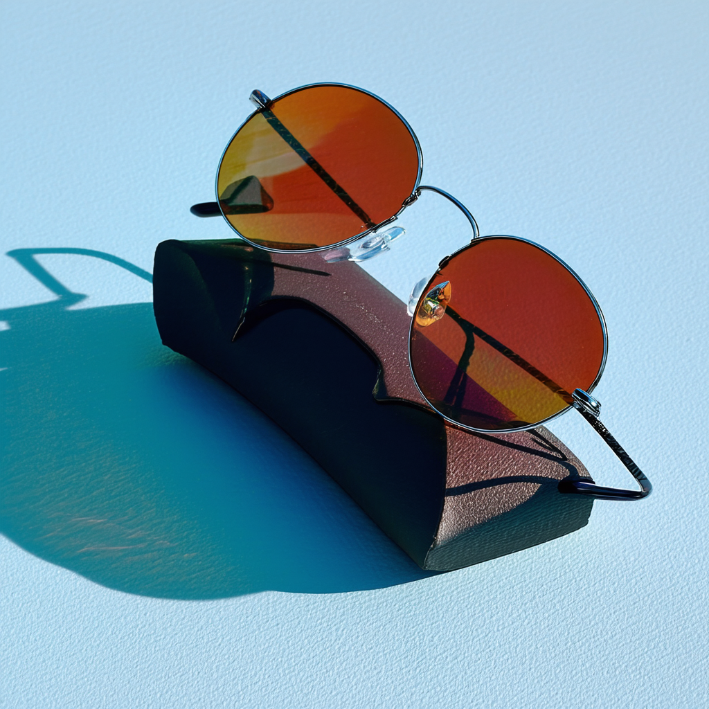 zeroUV Super Oversize Slim Temple Neon Frame Round Sunglasses 61mm