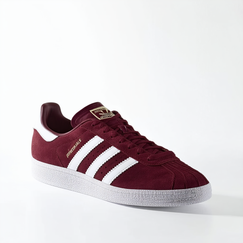 adidas Originals Men's Campus Shoes 3-Stripes Classic Sneakers Burgundy - F97245