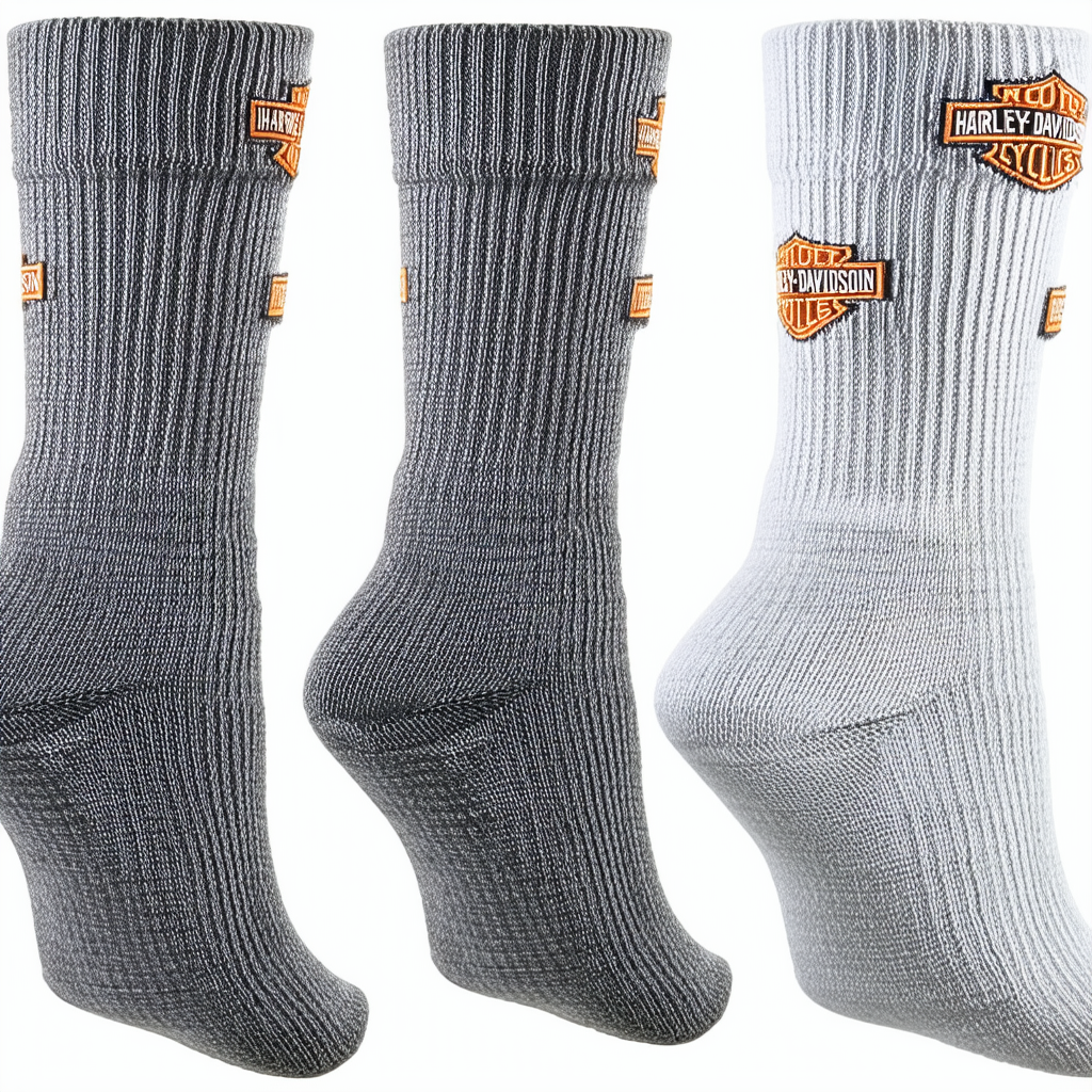 Harley-Davidson Wolverine Men's Ribbed Wool Riding Socks, Gray