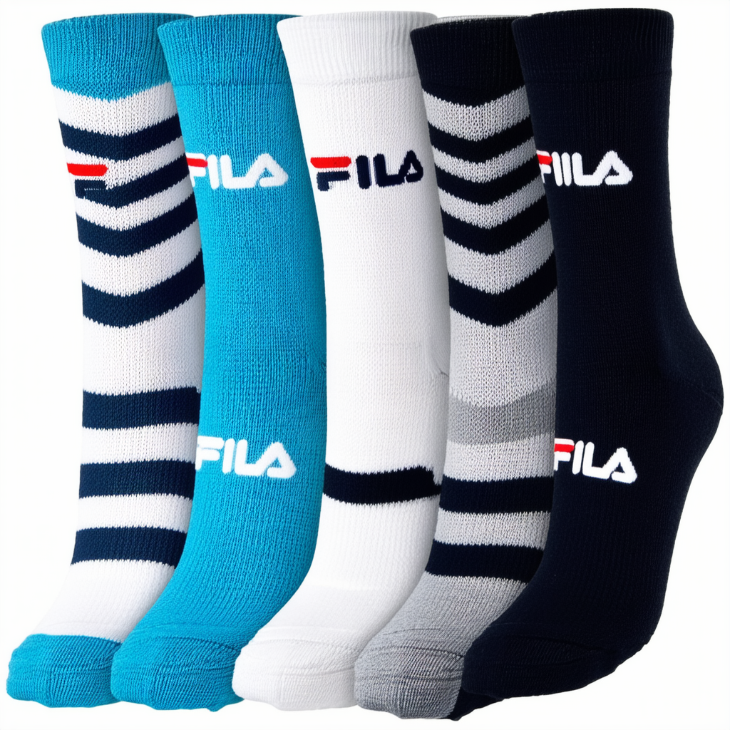 Fila Men's Chevron Striped No Show Socks