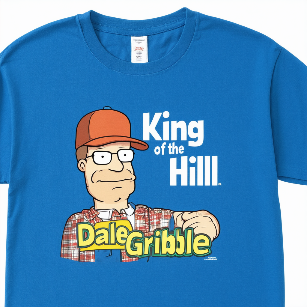 King of The Hill Dale Gribble T-Shirts-XL Blue