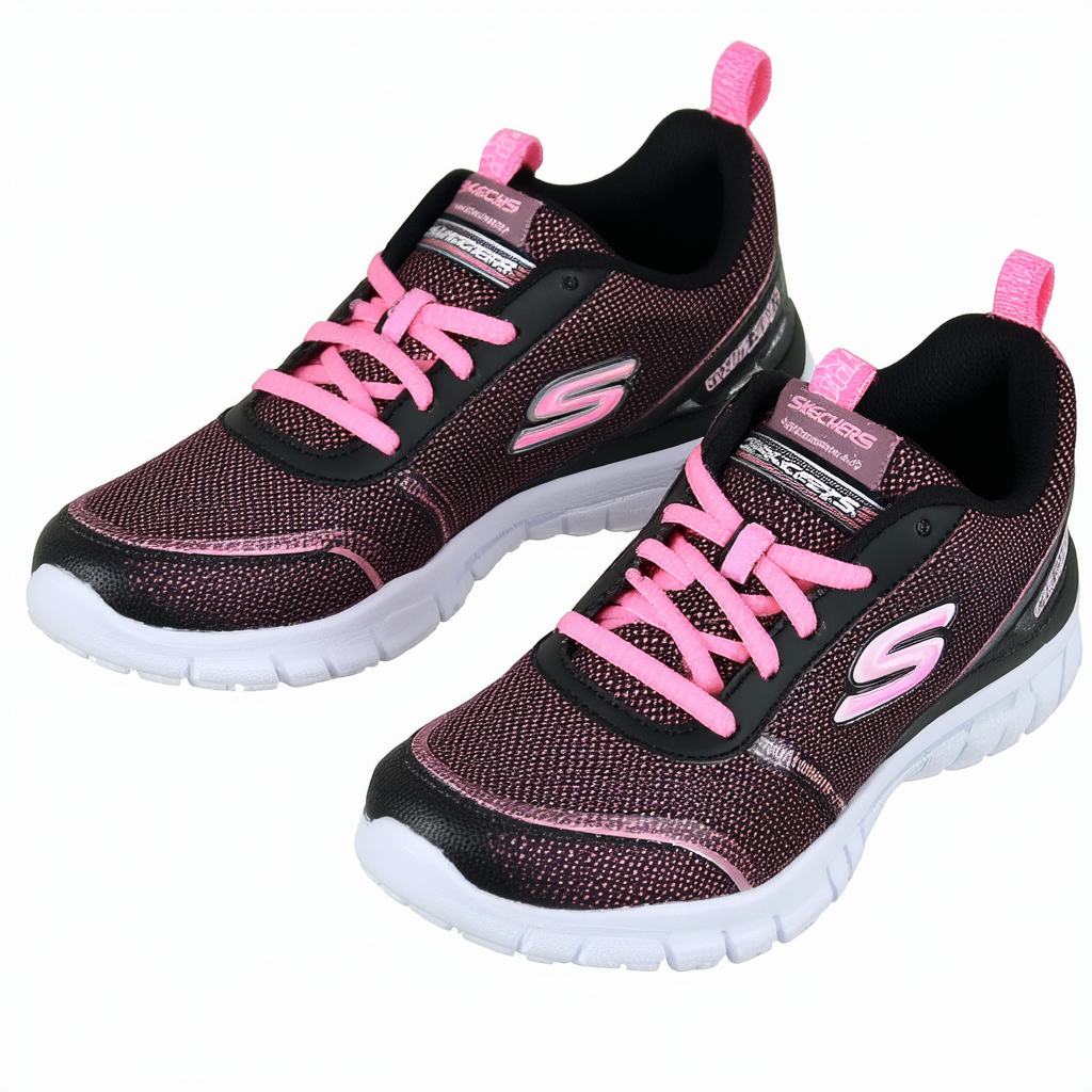Skechers Girls Skech Air-Flyaway Black/Pink/Mink Girls 4