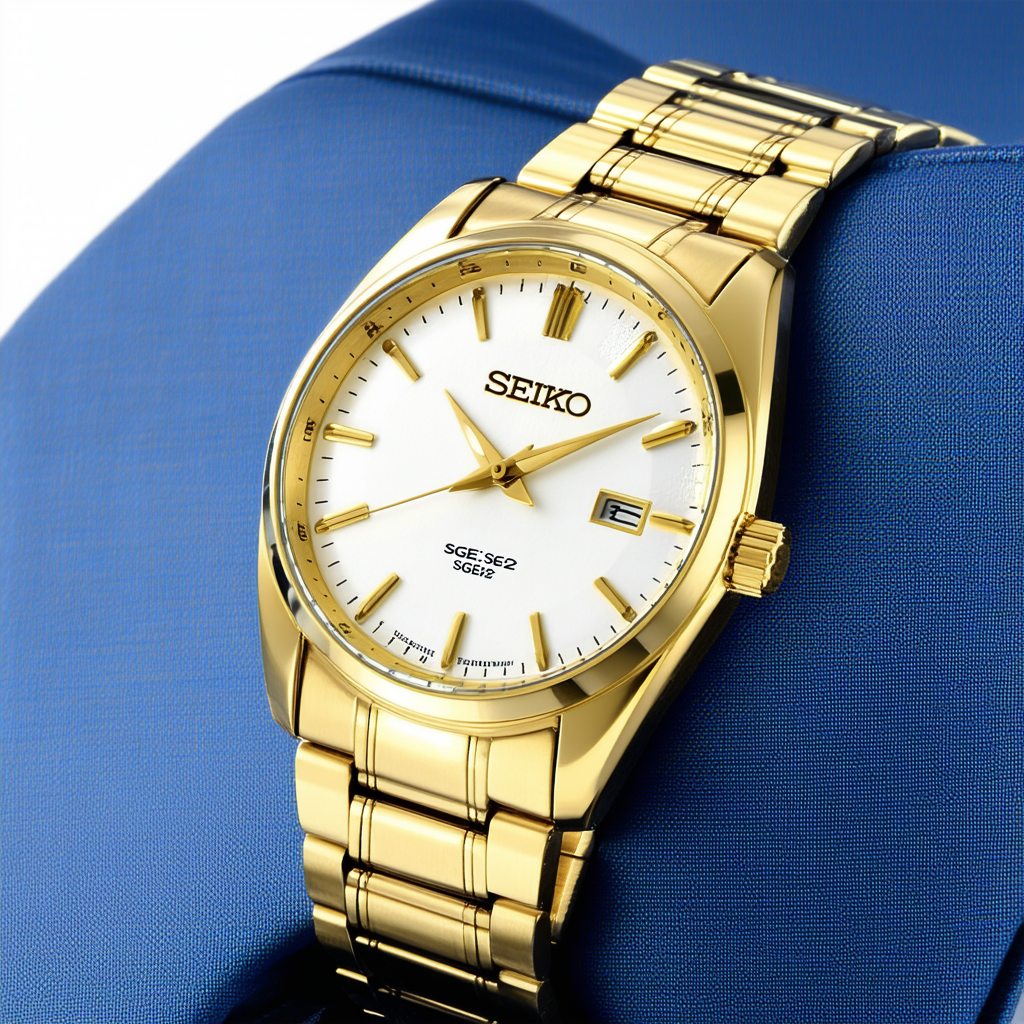 Seiko Men's SGEE62 Gold-Tone Dress Watch