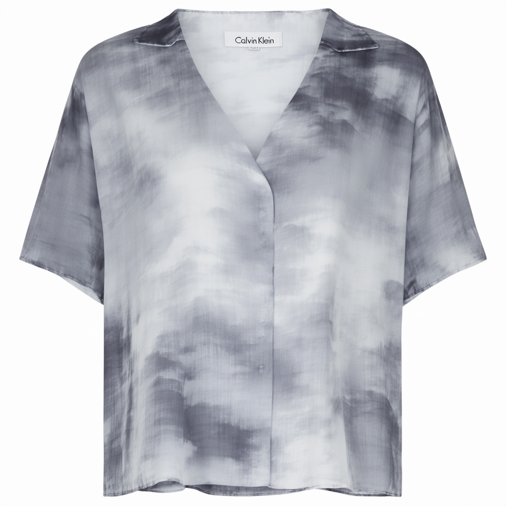 Calvin Klein Women's Drapy Shirt Cloudy Print