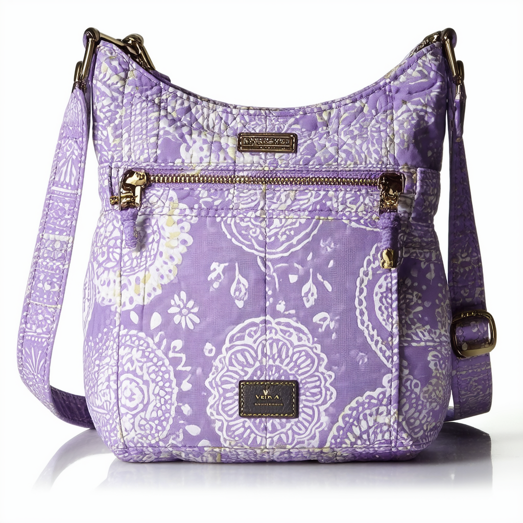 Vera Bradley Carson Mini Hobo Crossbody in Lilac Medallion, Signature Cotton