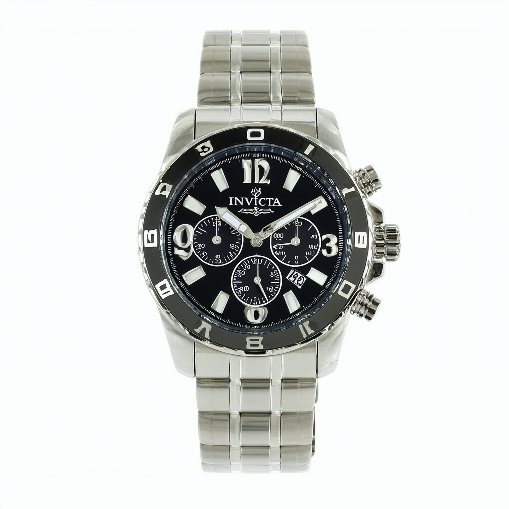 Invicta Men's 1330 II Collection Black Dial Stainless Steel Watch