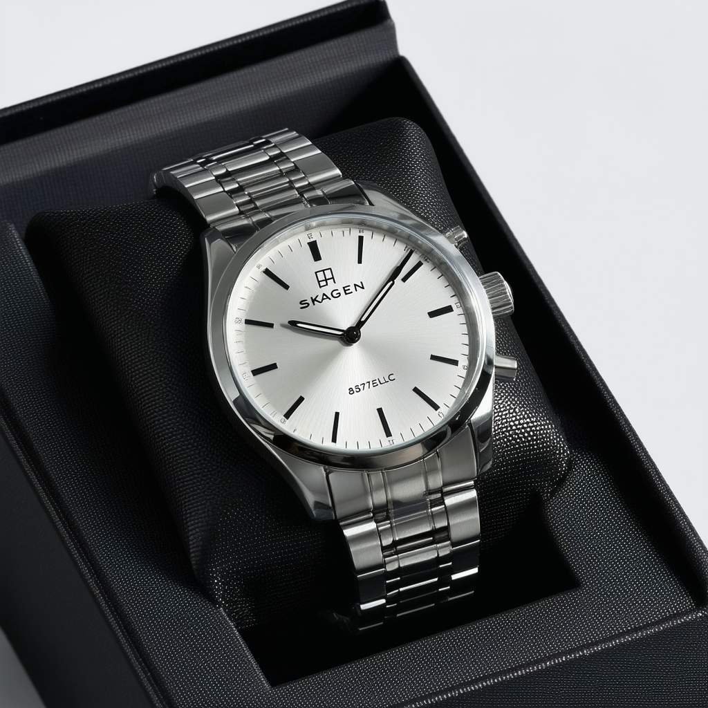 Skagen 857LSLC Watch Steel Mens - Silver Dial Stainless Steel Quartz Movement