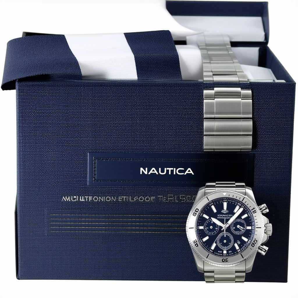 Nautica Men's N19586G Telescope Multifunction Analog Watch Box Set