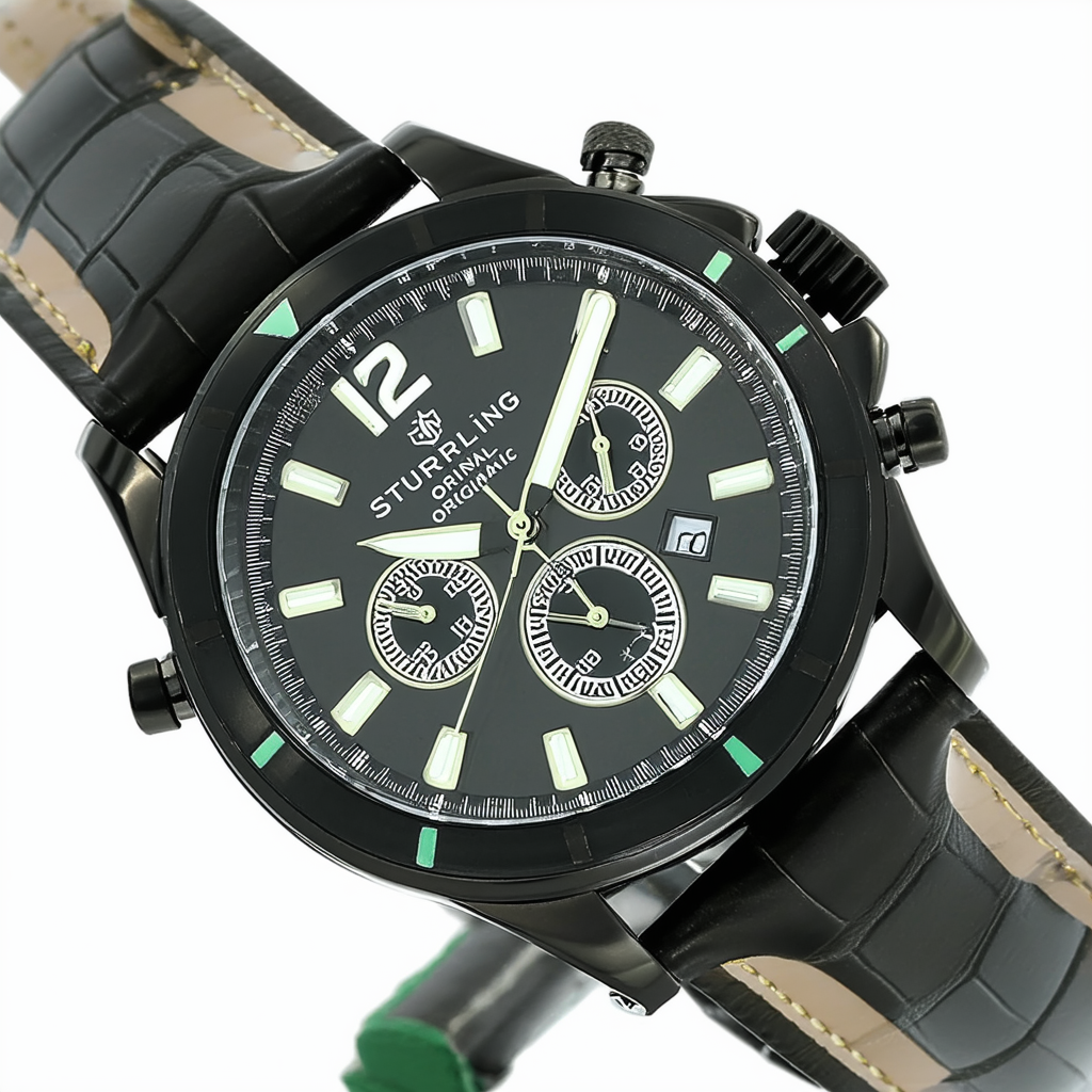 Stuhrling Original Men's 284.331671 Metropolis Automatic Grey/Green Dial Watch