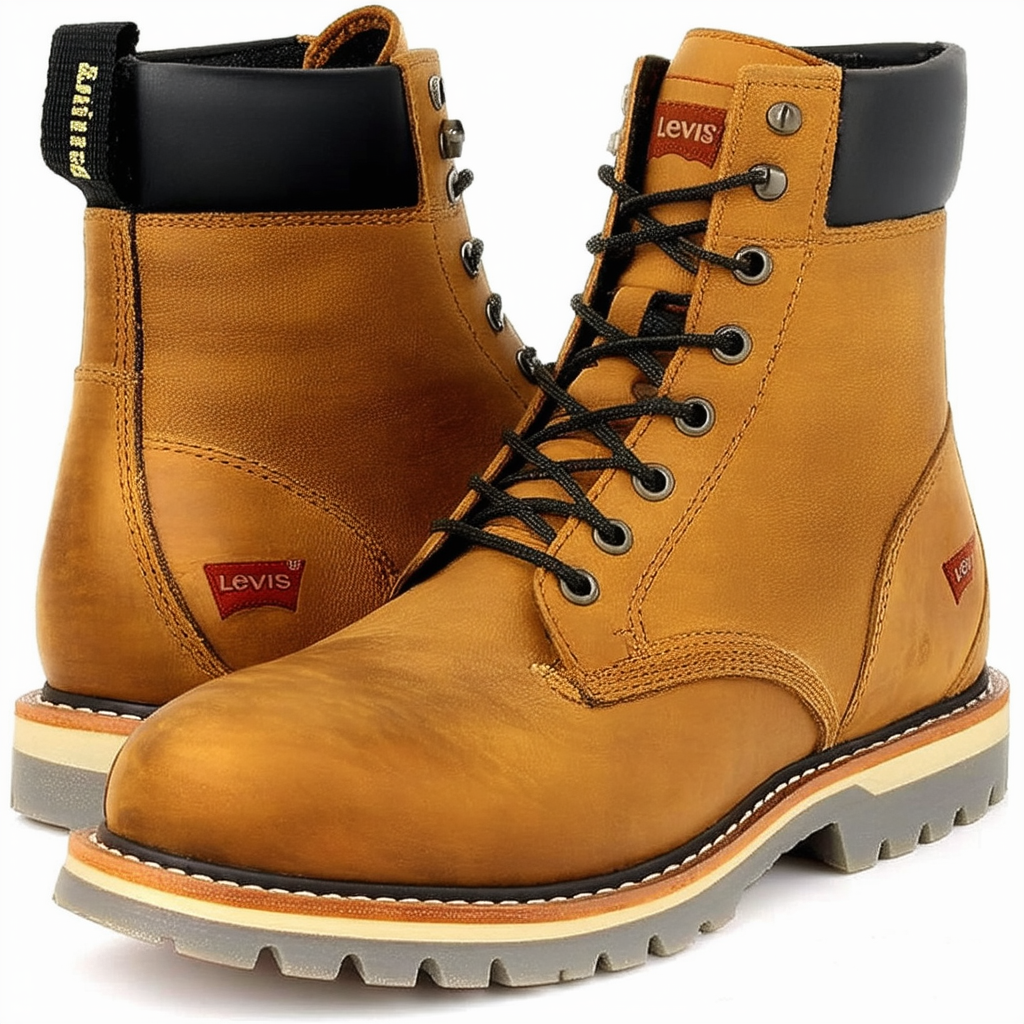 Levi's Men's Harvey Oily Fashion Boot, Wheat/Black/Gum, 10.5 M US