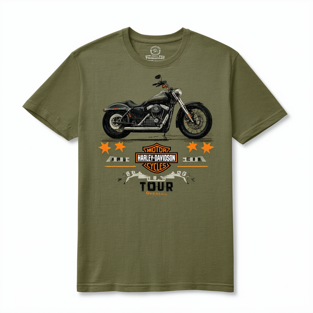 Harley-Davidson Military - Men's Custom Graphic T-Shirt - Overseas Tour | Military Stars