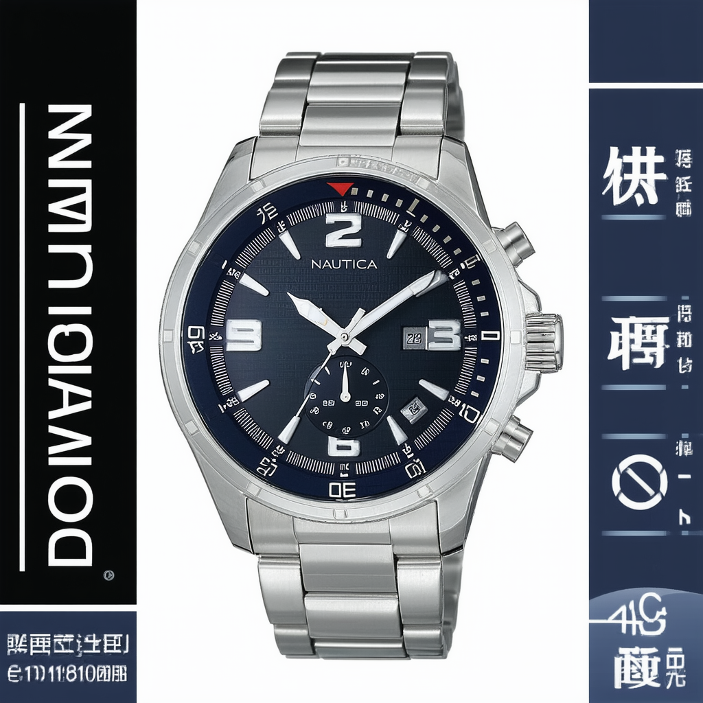 Nautica Men's NAD12518G NAC 103 Date Analog Display Japanese Quartz Silver Watch