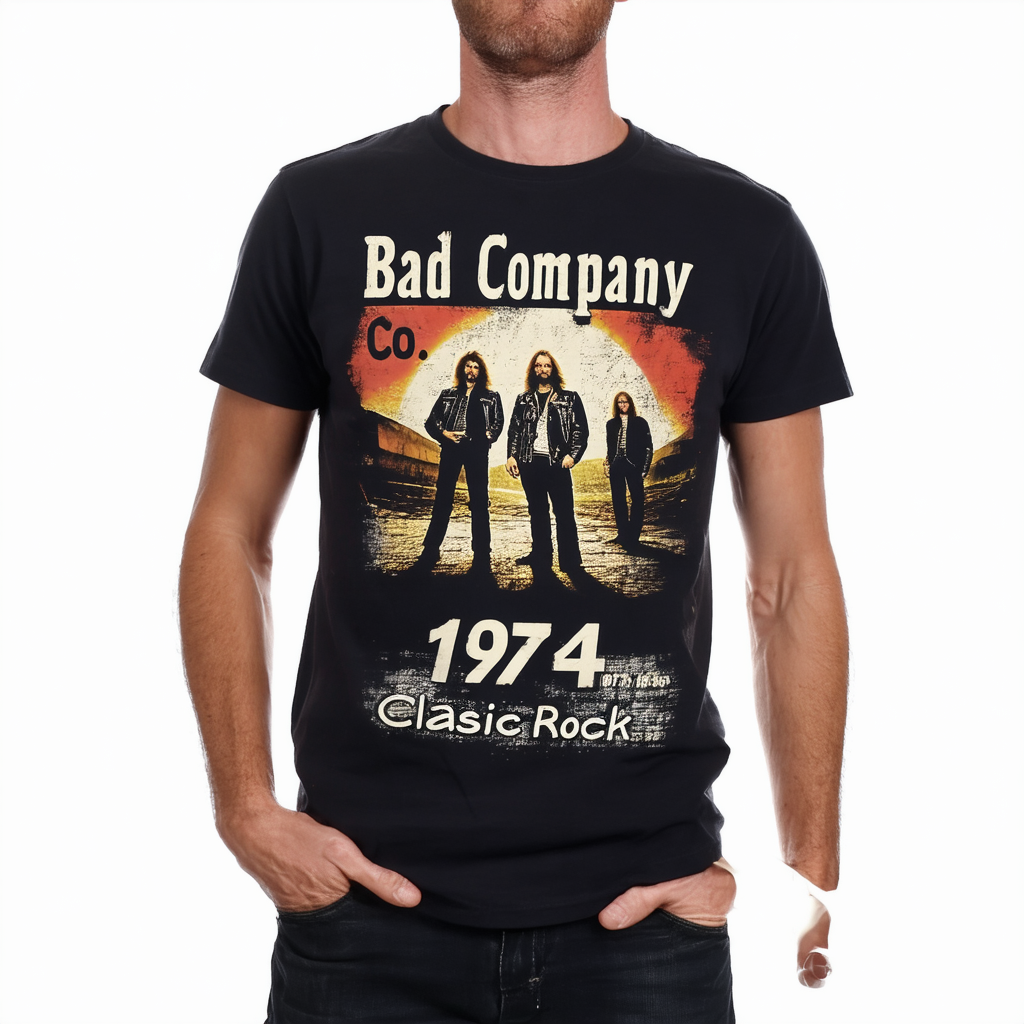 Bad Company Co. Classic Rock Band 1974 Retro Vintage Mens T-Shirt