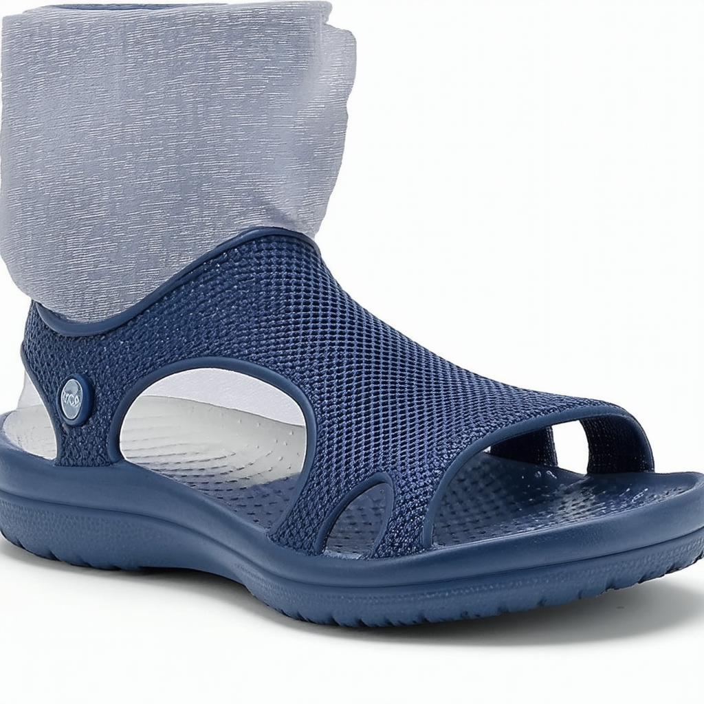 crocs Women's Swiftwater Mesh Sandal Flat, Navy, 7 M US