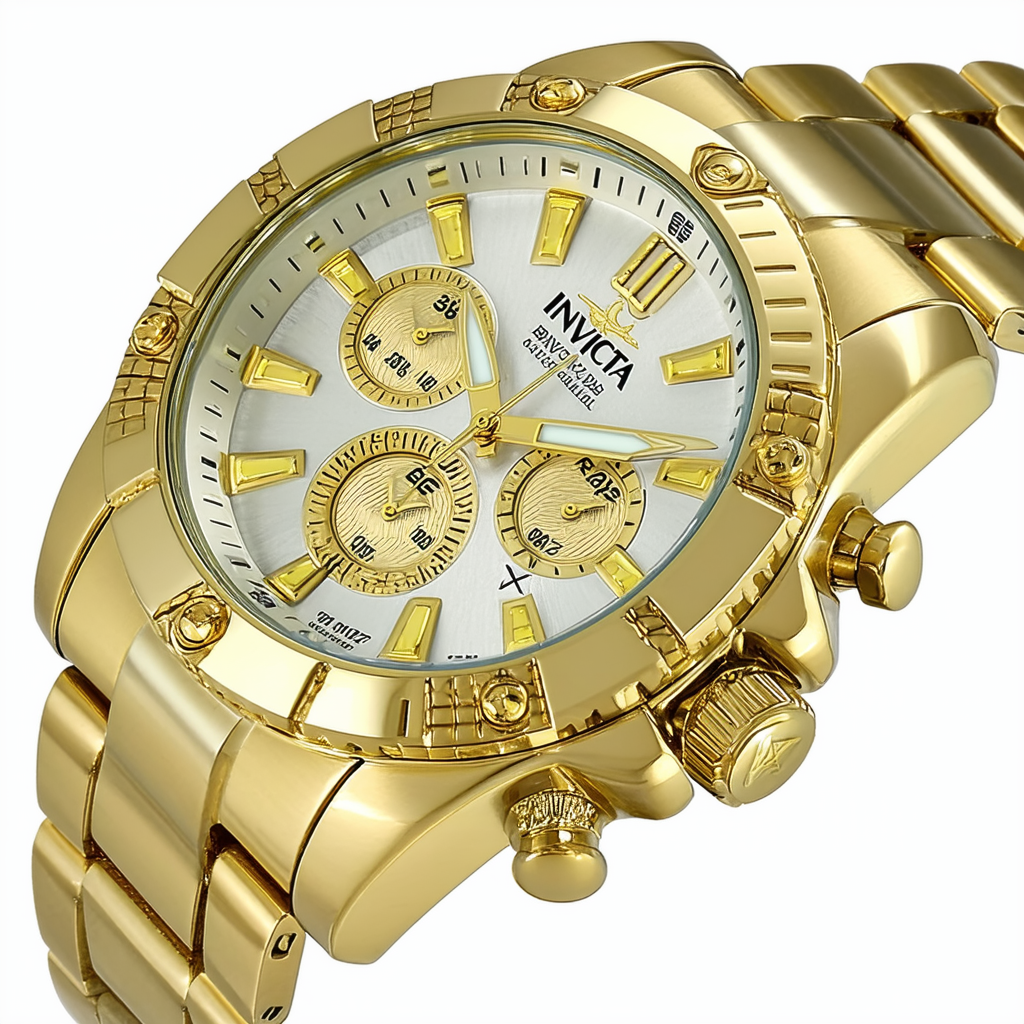 Invicta Men's Bolt Stainless Steel Quartz Watch with Stainless-Steel Strap, Gold, 24 (Model: 27803)