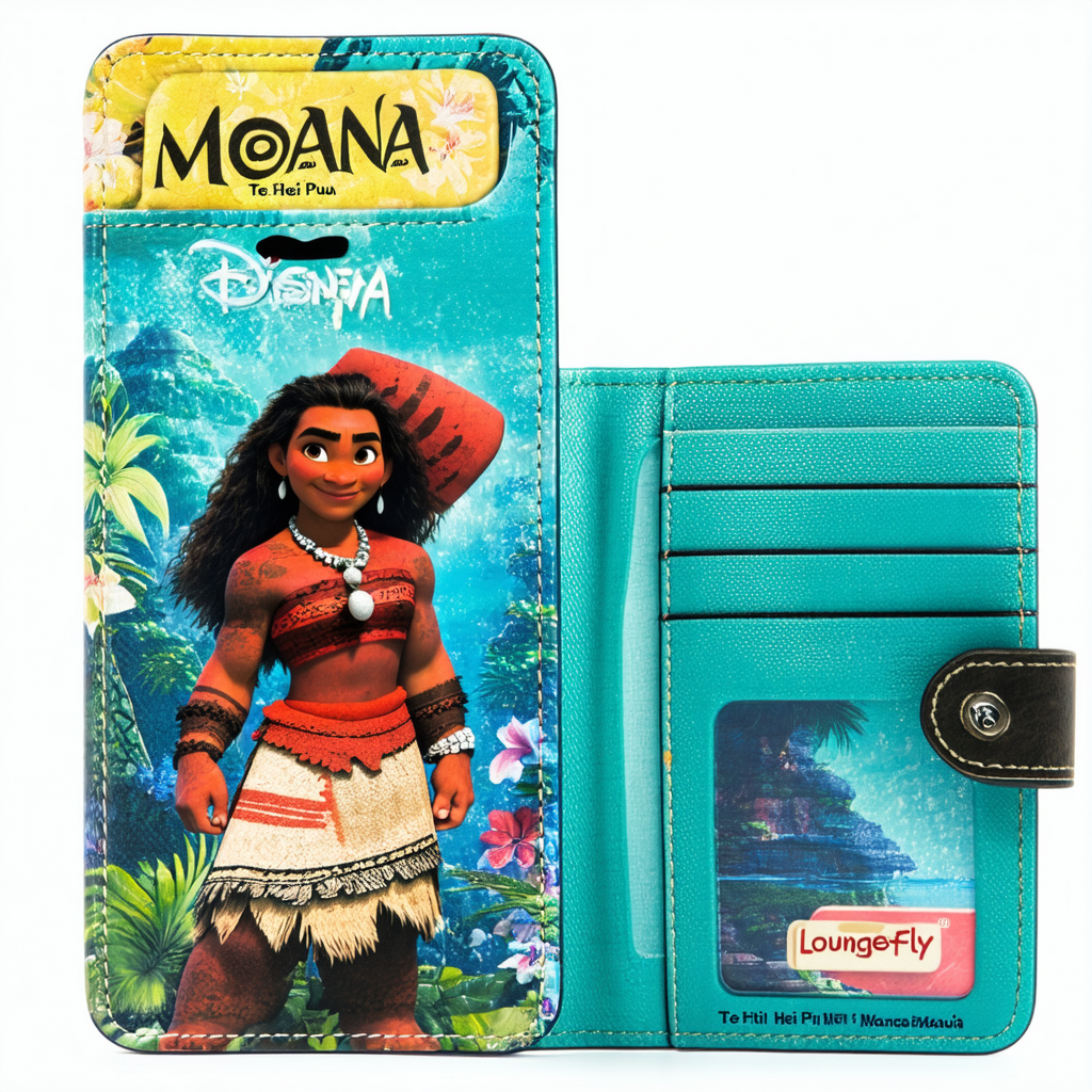 Loungefly Disney Moana, Princess Stories Series Moana Wallet, Te fiti Hei Hei Pua Maui