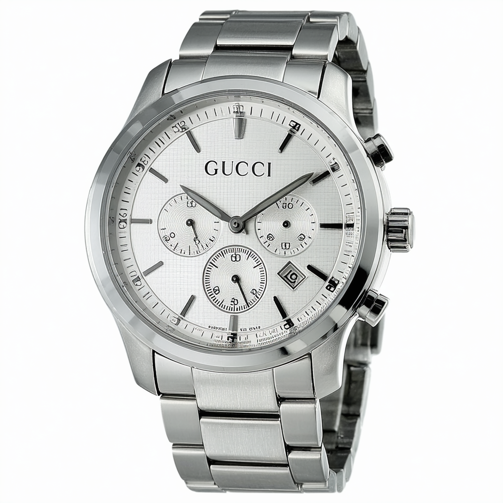 Gucci Swiss Quartz Stainless Steel Dress Silver-Toned Men's Watch(Model: YA142201)