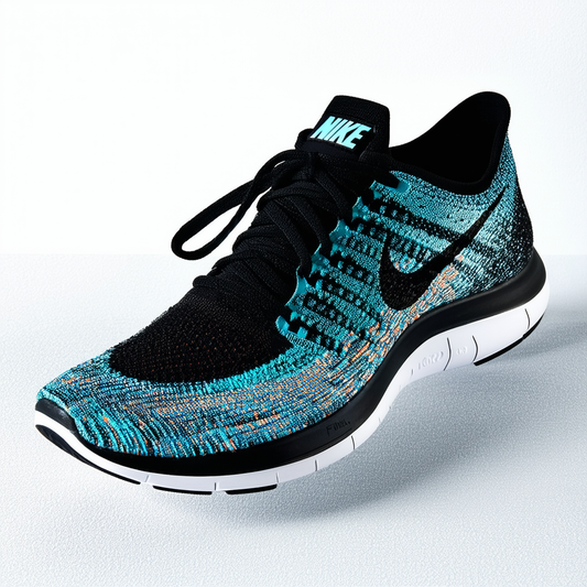 Nike Men's Free 4.0 Flyknit Running Shoe, BLACK/HYPER ORANGE-COPA-BLUE LAGOON, Size 10 D(M) US