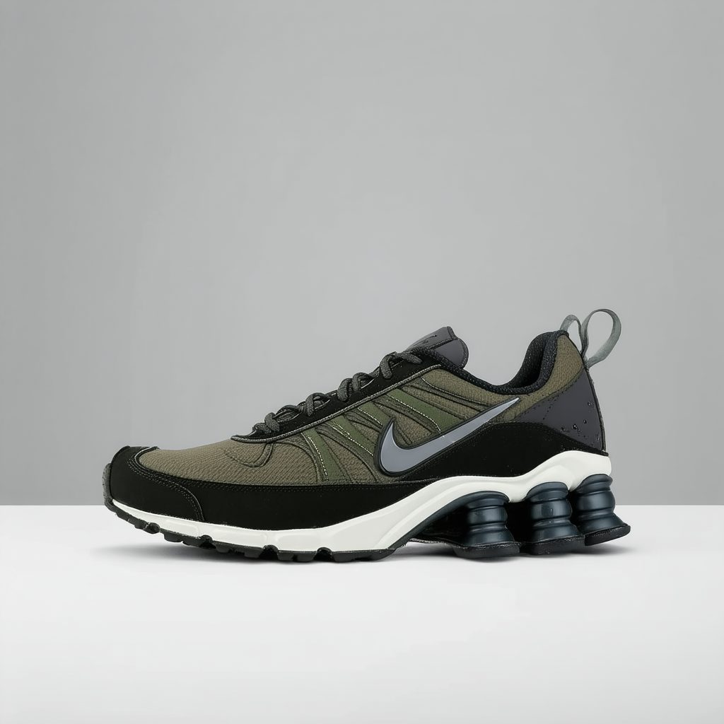 NIKE Shox NZ Mens Black/Cargo/Granite 378341-045 Running