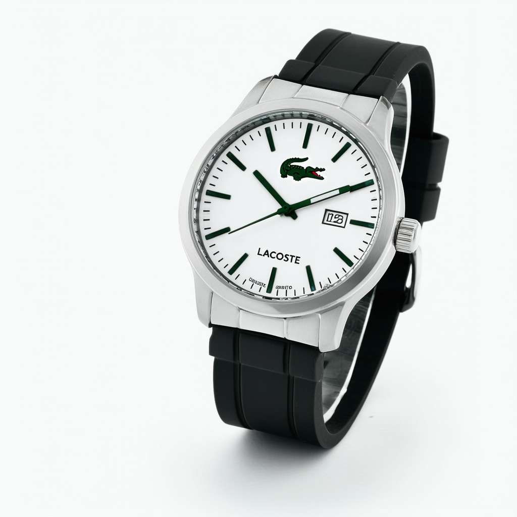 Lacoste Stainless Steel Quartz Watch with Rubber Strap