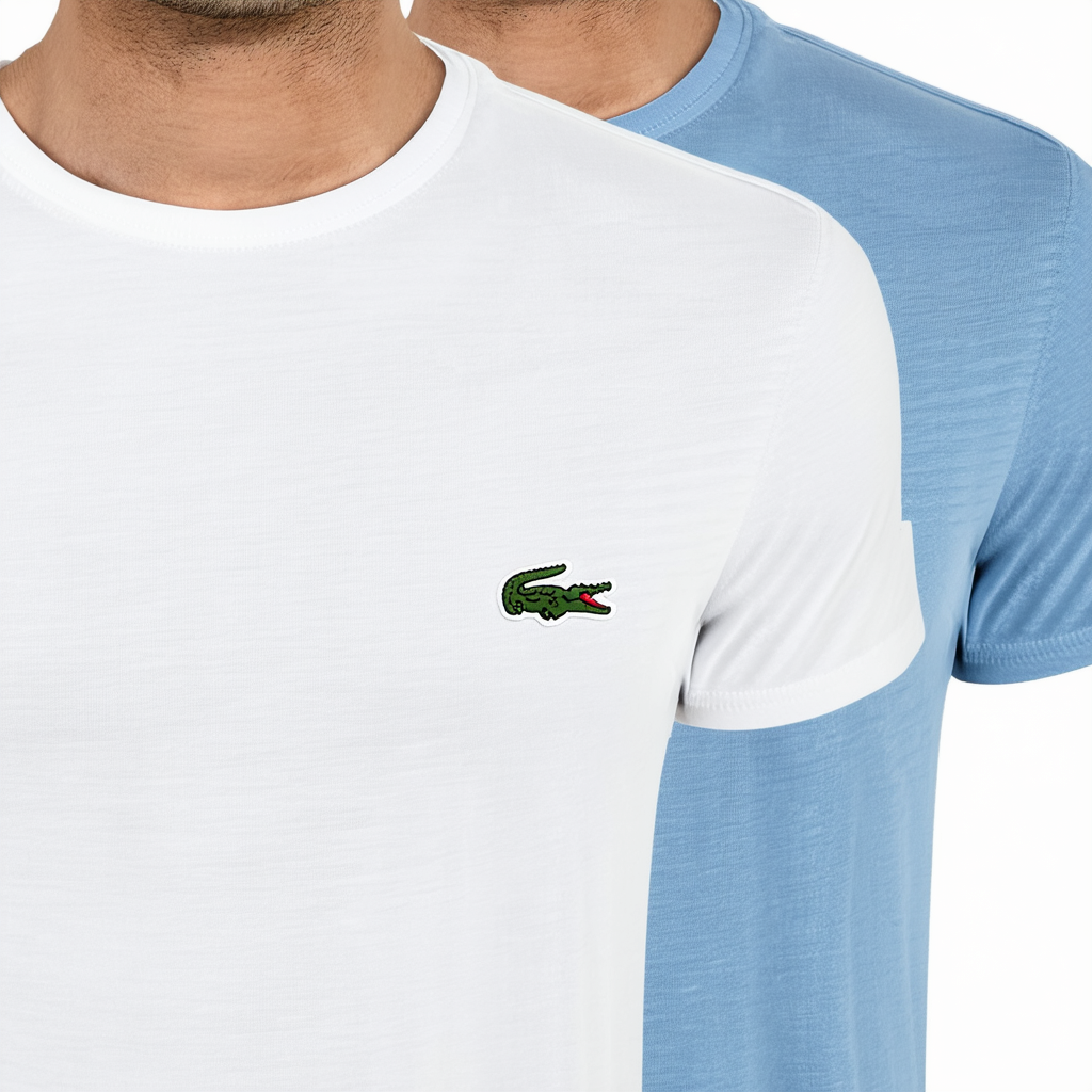 Lacoste Men's Cotton Stretch Crew-Neck T-Shirt (Pack of Two)