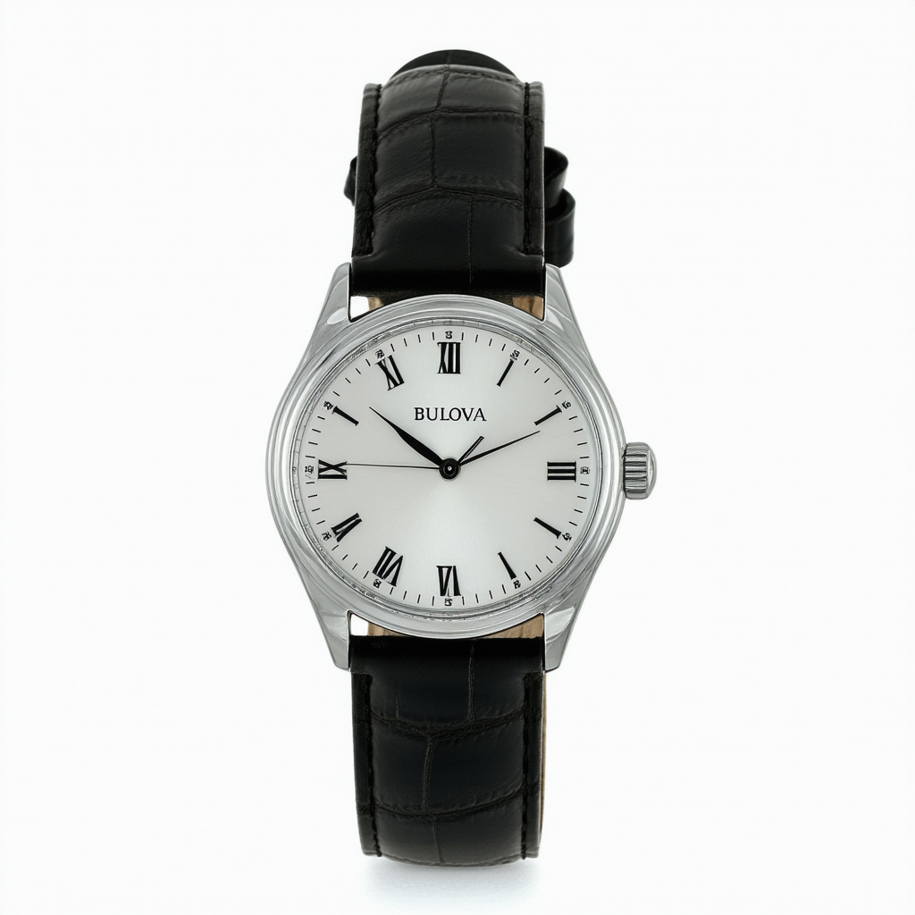 Bulova Men's 96G65 Black Leather Strap Watch