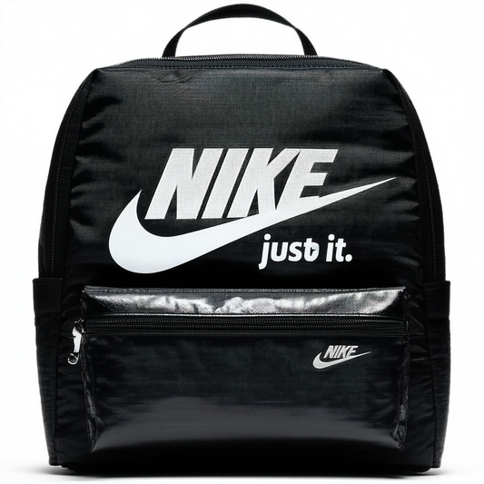 Nike Brasilia "just Do It" Backpack (mini), Black/Black/(Glossy White), Misc