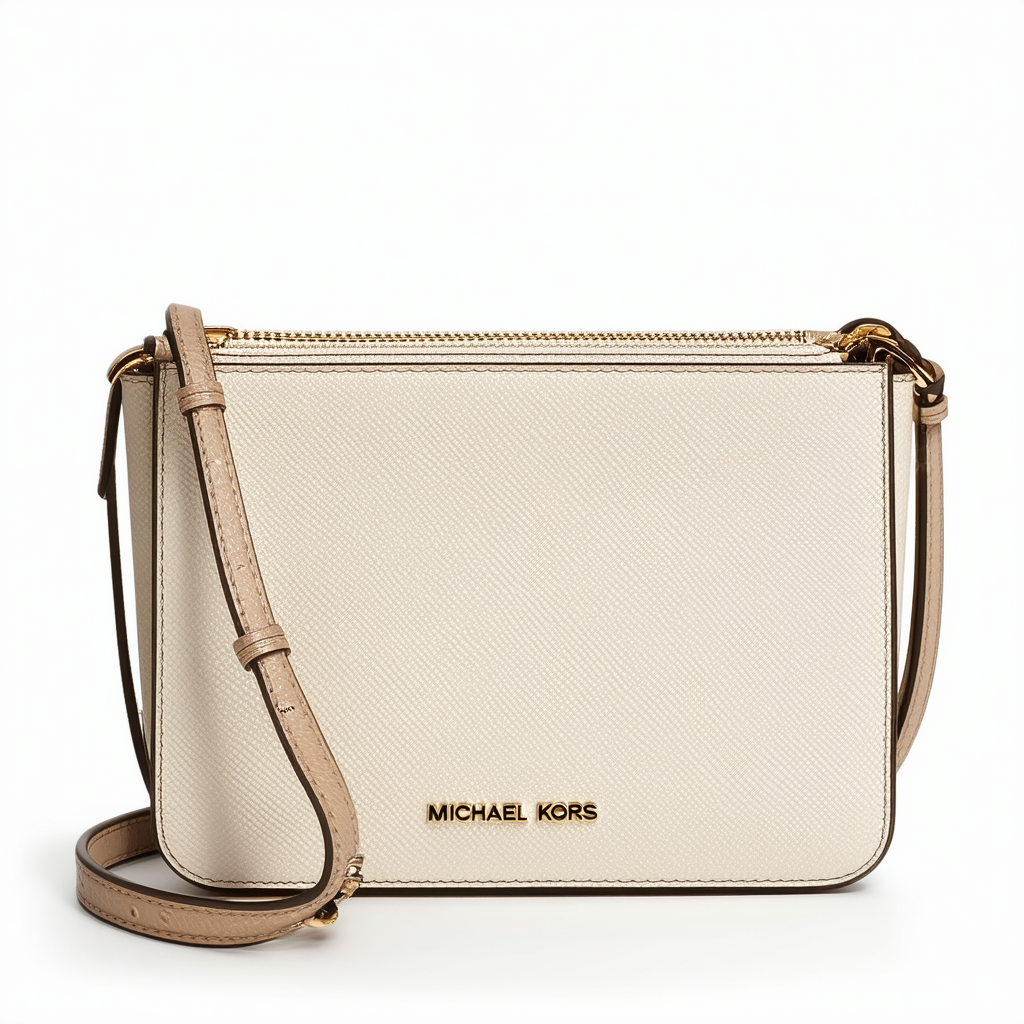 MICHAEL by Michael Kors Kempton Large Crossbody in Beige-Vanilla