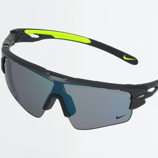 Nike Grey withsilver Flash Lens Miler Sunglasses, Matte Black/Volt
