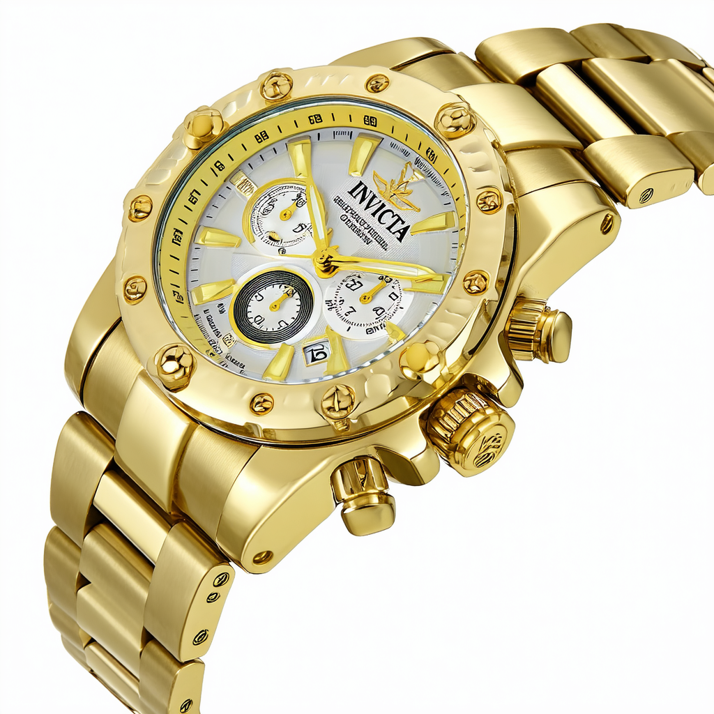 Invicta Men's 6470 Reserve Collection Excursion Chronograph 18k Gold-Plated Watch
